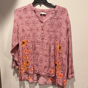 Coldwater Creek Pink Floral Women's Blouse